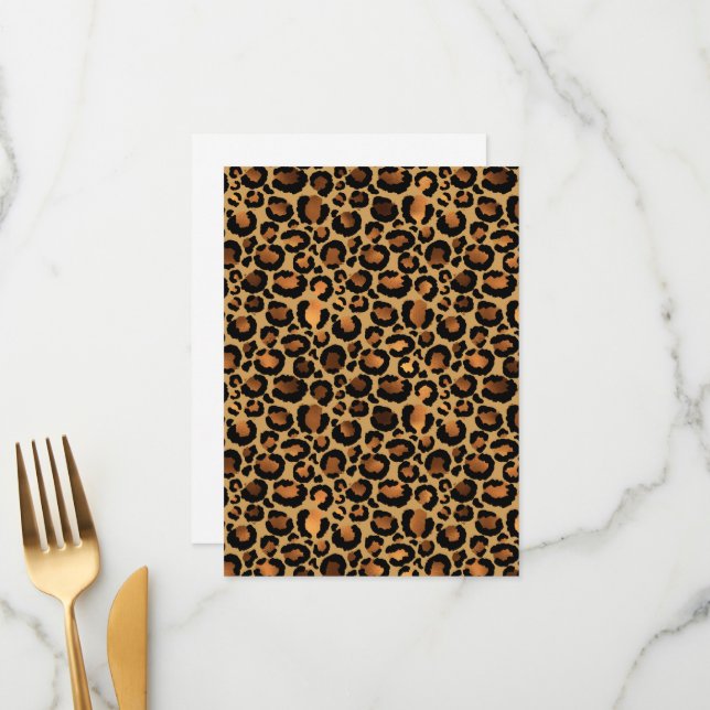 Menu Elegant Brown Leopard Spots Wild Animal Glam (Frente/Verso In Situ)