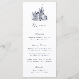 Menu Elegant Castle Illustration Destination Wedding 