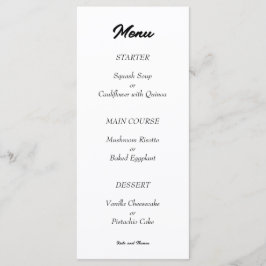 Menu Elegant Chic Modern Minimalist Black and White