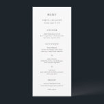 Menu Elegant Classic Wedding<br><div class="desc">Elegant wedding menu featuring a simple and classic design with traditional serif and elegant script fonts.</div>