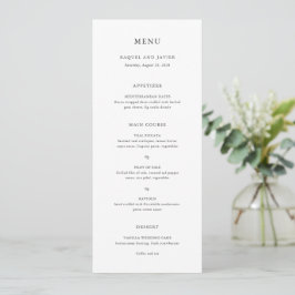 Menu Elegant Classic Wedding