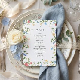 Menu Elegant Colorful Wildflower Wedding