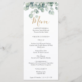 Menu Elegant Eucalyptus Greenery Wedding