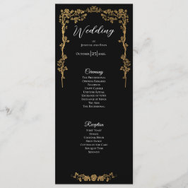 Menu Elegant floral Gothic Wedding Program
