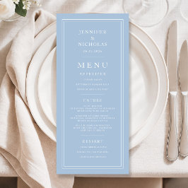 Menu Elegant Formal Powder Blue Wedding