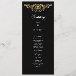 Menu Elegant gold Gothic Wedding Program