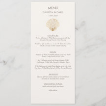 Elegant Gold Seashell Creamy Double Side Wedding 