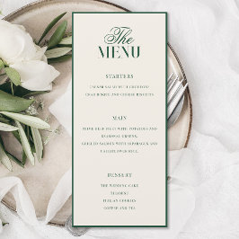 Menu Elegant Green Old Money Wedding