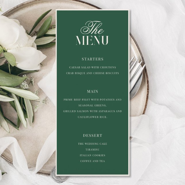 Menu Elegant Green Old Money Wedding (Criador carregado)