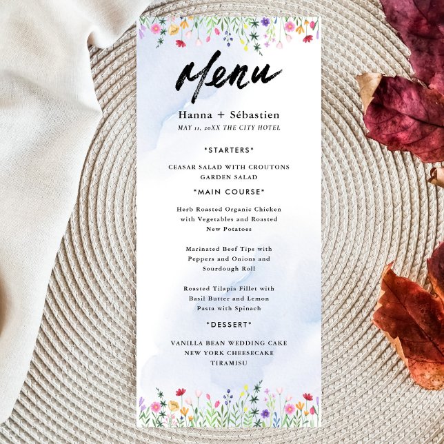 Menu Elegant Initial Script Monogram Classic  Wedding  (Criador carregado)
