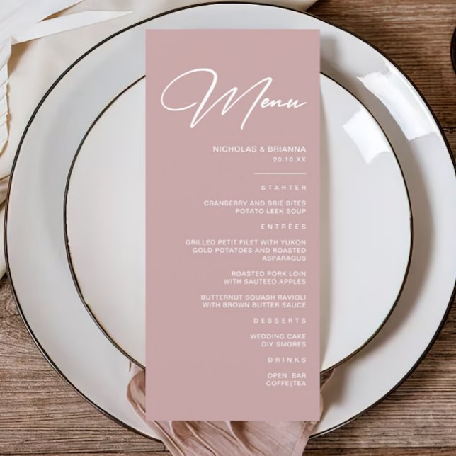 Menu Elegant Mauve Wedding (Criador carregado)