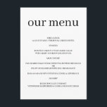 Menu Elegant Minimal Modern Chic Wedding Design<br><div class="desc">Bring sophistication to your wedding day with this elegant minimal modern chic wedding design. Perfect for menus,  signage,  or stationery,  this clean and stylish layout adds a polished,  contemporary touch. Customize with your menu items,  names,  or dates for a refined and timeless presentation.</div>