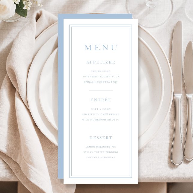 Menu Elegant Minimal Powder Blue (Elegant Minimal Powder Blue Menu)