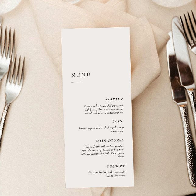Menu Elegant Minimalist Black & White | Dinner Wedding (Criador carregado)