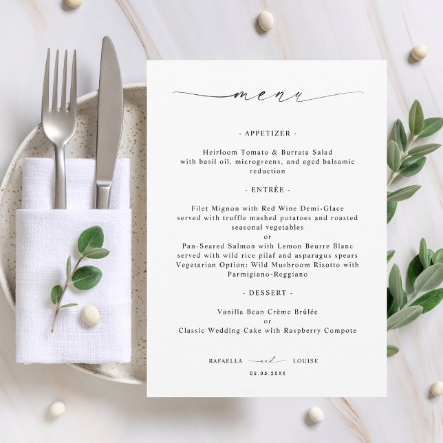 Menu Elegant Script Engagement Wedding or Bridal Shower (Criador carregado)