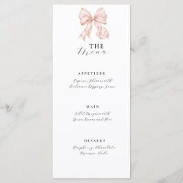 Menu Elegant, tying the Pink Bow  bridal shower