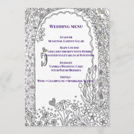 Menu Elegant Whimsical Garden Door Wedding
