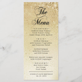Menu Elegante Aniversário de 80 anos em Ouro