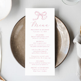 Menu Elegante Arco de Casamento Rosa Pink
