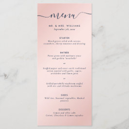 Menu Elegante Azul Marinho e Rosa