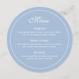 Menu Elegante azul redondo