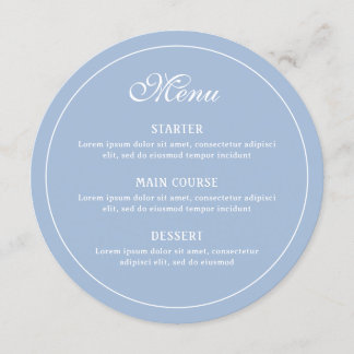 Menu Elegante azul redondo