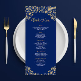 Menu Elegante Blue e Dourado Drink do Marinho