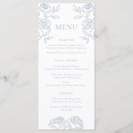 Menu Elegante Blue & White French Rosas