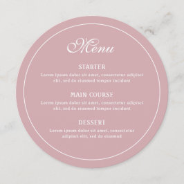 Menu Elegante Blush Round