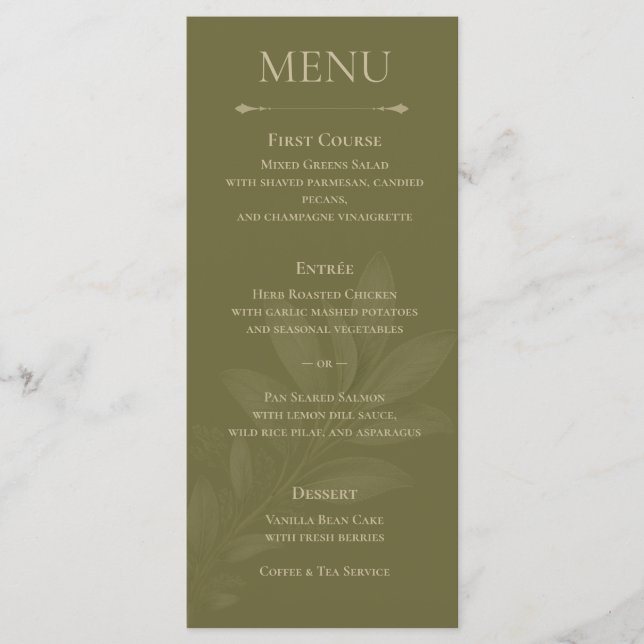 Menu Elegante Cardápio de Casamento Botânico de Tulipa  (Frente)