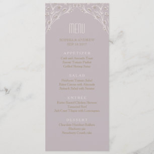 Menu Elegante cardápio de casamento rústico floral