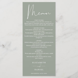 Menu Elegante Cardápio de Jantar de Casamento Moderno e