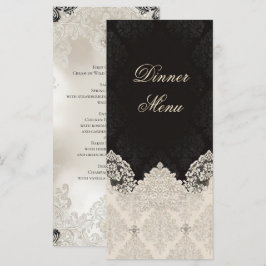 Menu Elegante Cardápio de Jantar de Noiva em Renda Pret