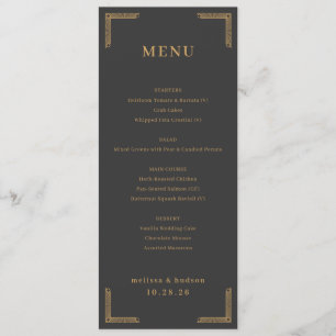 Menu Elegante Carvão Ouro