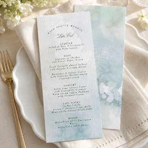 Menu Elegante Casamento Paisagem Aquarela