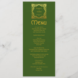 Menu Elegante Celtic Wedding Green Faux Dourado Nó Celt