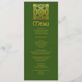 Menu Elegante Celtic Wedding Green Faux Dourado Nó Celt