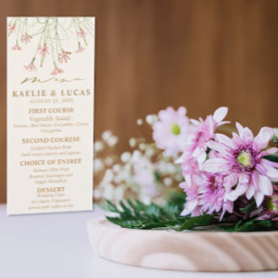Menu Elegante Charm Wild Flower Wedding