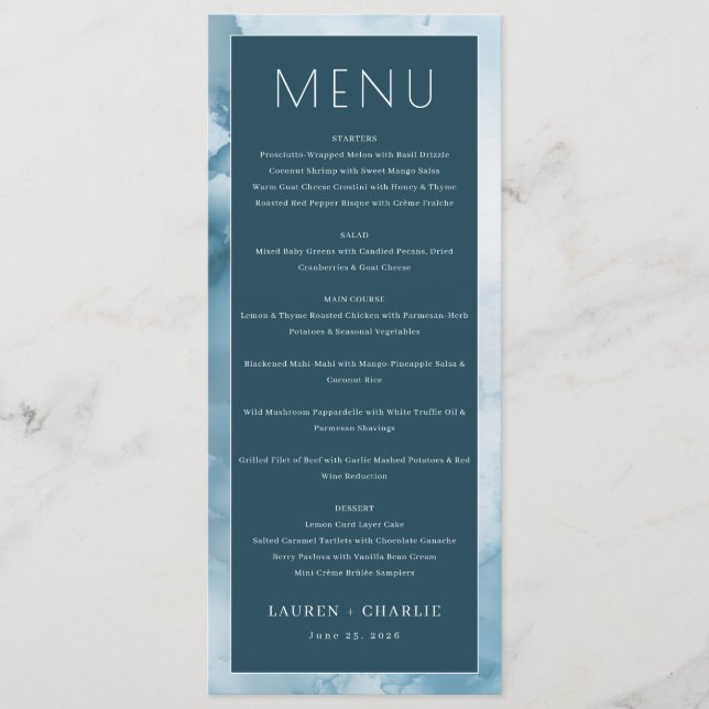 Menu Elegante com Gradiente Navy (Frente)