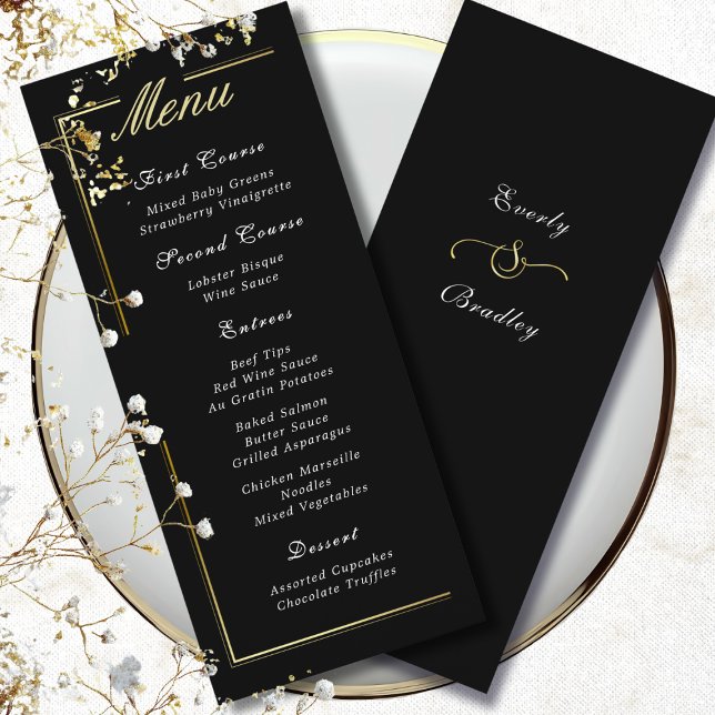 Menu Elegante de Script Branco de Quadro Dourado P (Criador carregado)