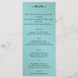 Menu elegante do Aqua e do casamento do preto
