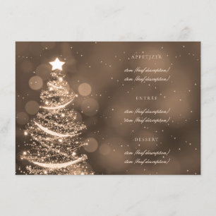Menu elegante do casamento do Natal Dourado