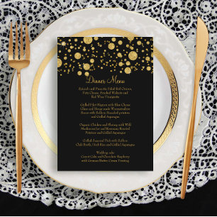 Menu elegante do comensal do ponto dos confetes do