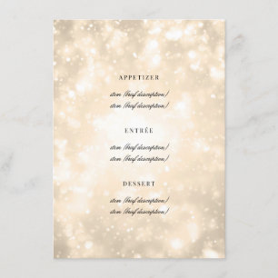 Menu elegante Dourado do casamento de Champagne