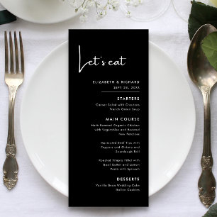 Menu Elegante e Moderno Preto e Branco Vamos Comer Casa
