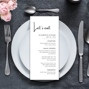 Menu Elegante e Moderno Preto e Branco Vamos Comer Casa
