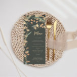Menu Elegante Emerald e Beige Wildflower Botânico<br><div class="desc">Com belas esmeraldas,  beige,  verde-sábio e flores laranja queimadas,  estes menus de marinho são perfeitos para sua ocasião especial ou celebração de casamento. Localizar itens correspondentes no meu compro.</div>