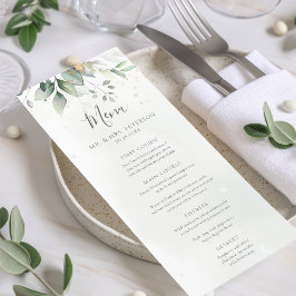 Menu Elegante Eucalyptus Deixa Casamento Dourado Verde