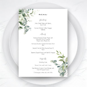 Menu Elegante Eucalyptus Greenery