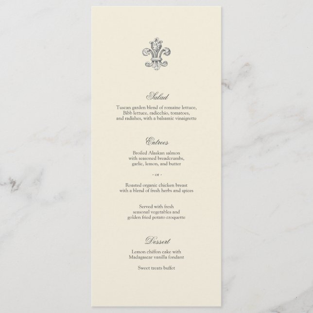 Menu Elegante Fleur de Lis (Frente)